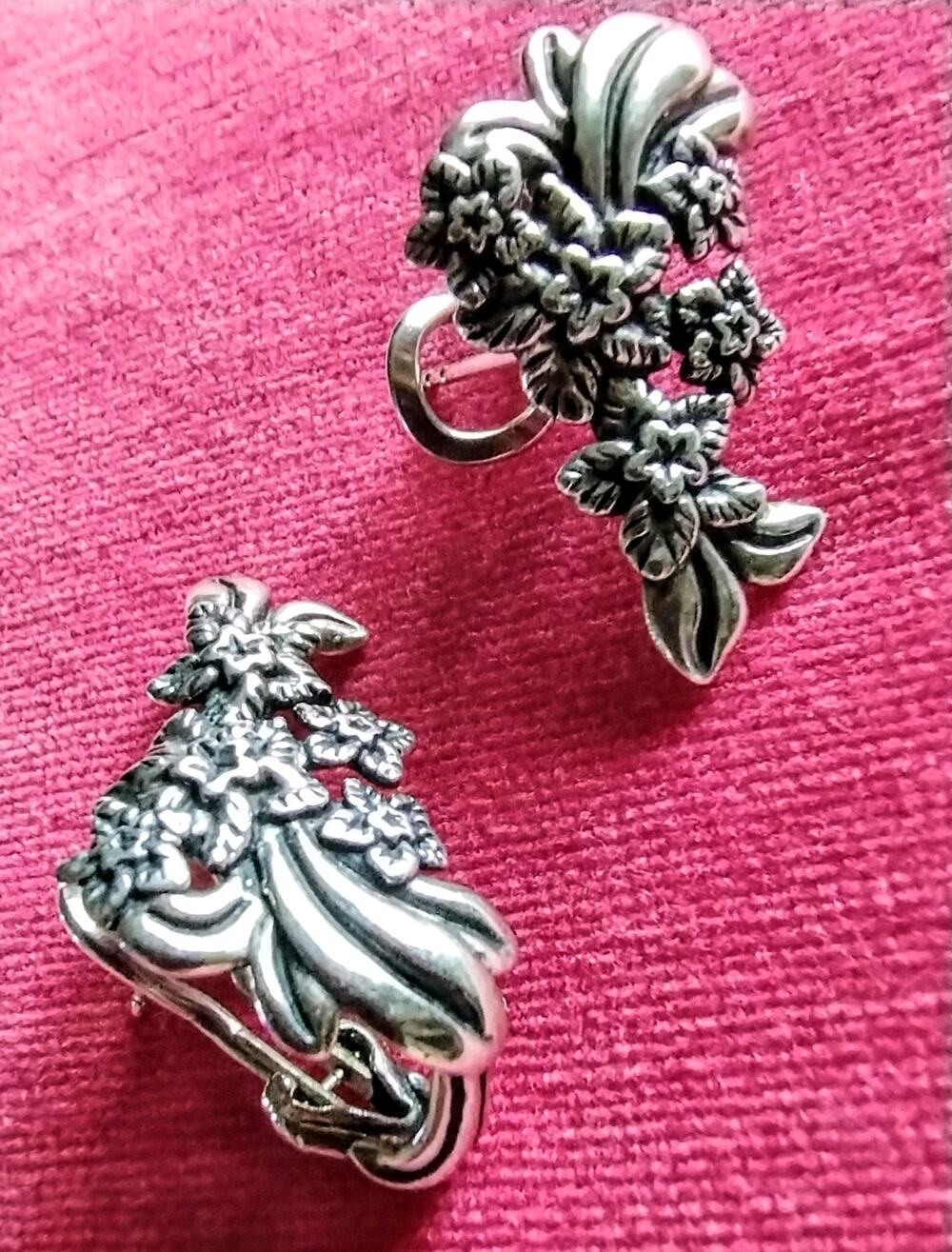 Carolyn Pollack Relios NEW Sterling Silver Floral Filigree Signed Earrings